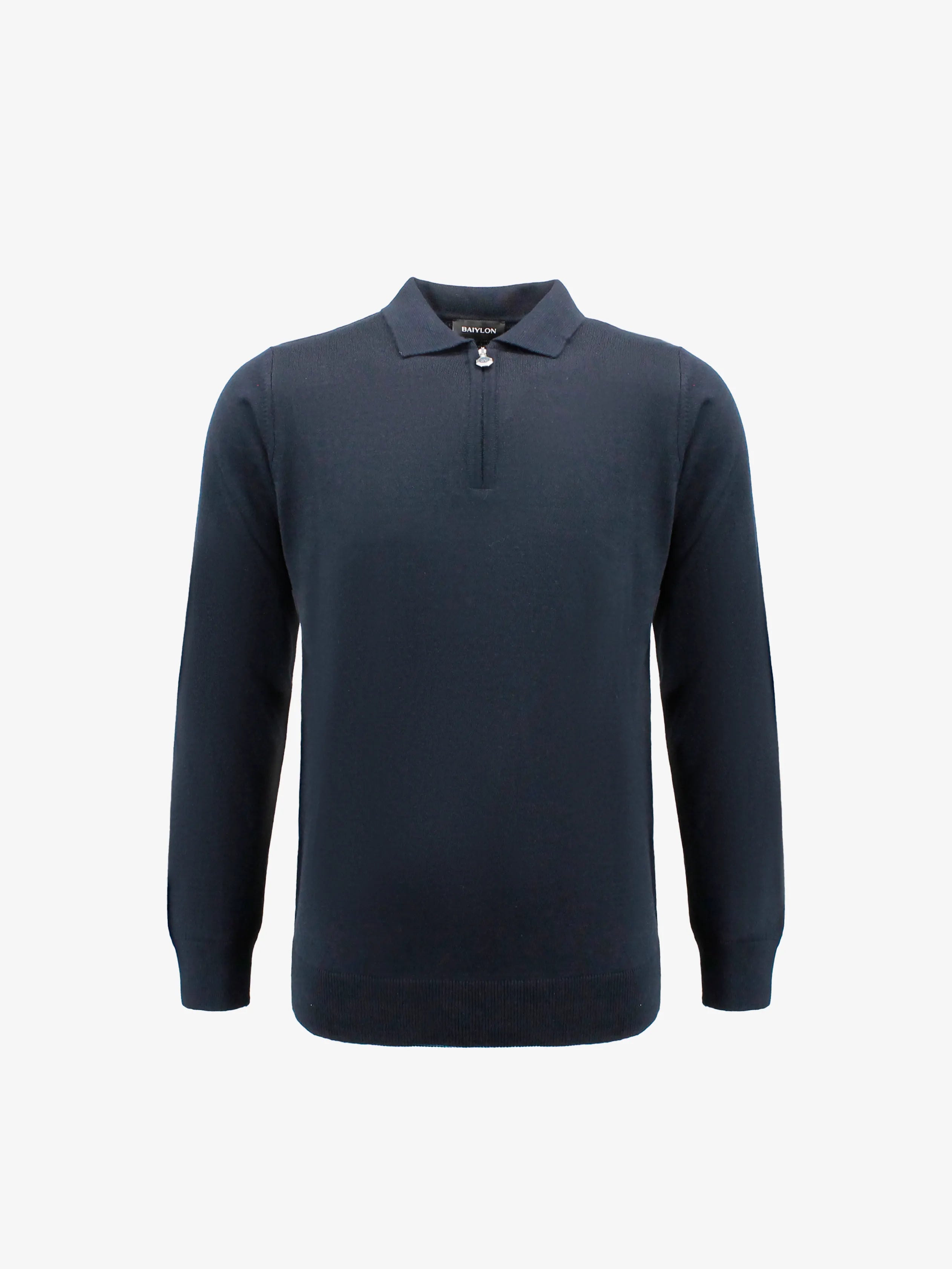 Wool Blend Long-Sleeved Polo