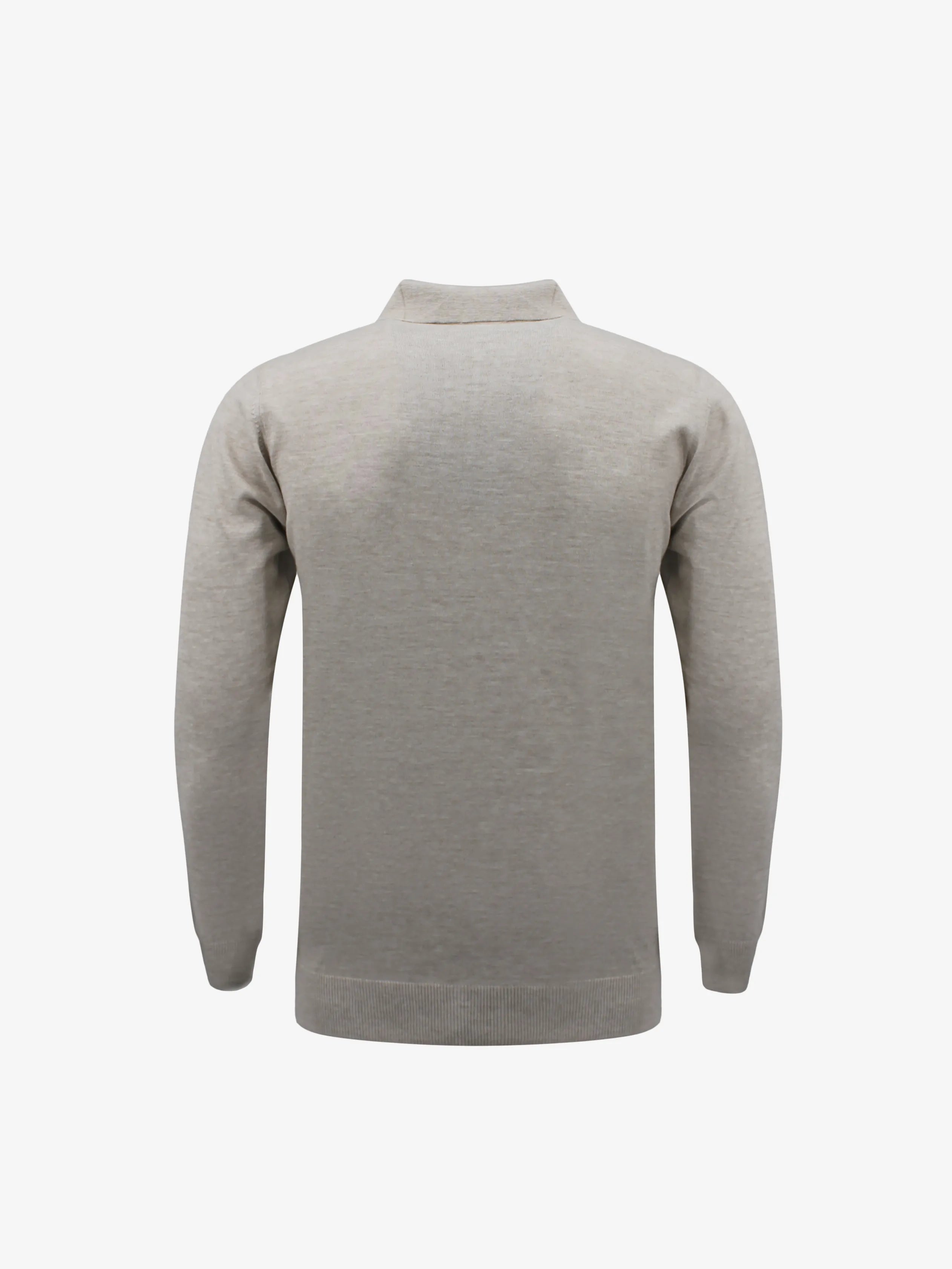 Wool Blend Long-Sleeved Polo