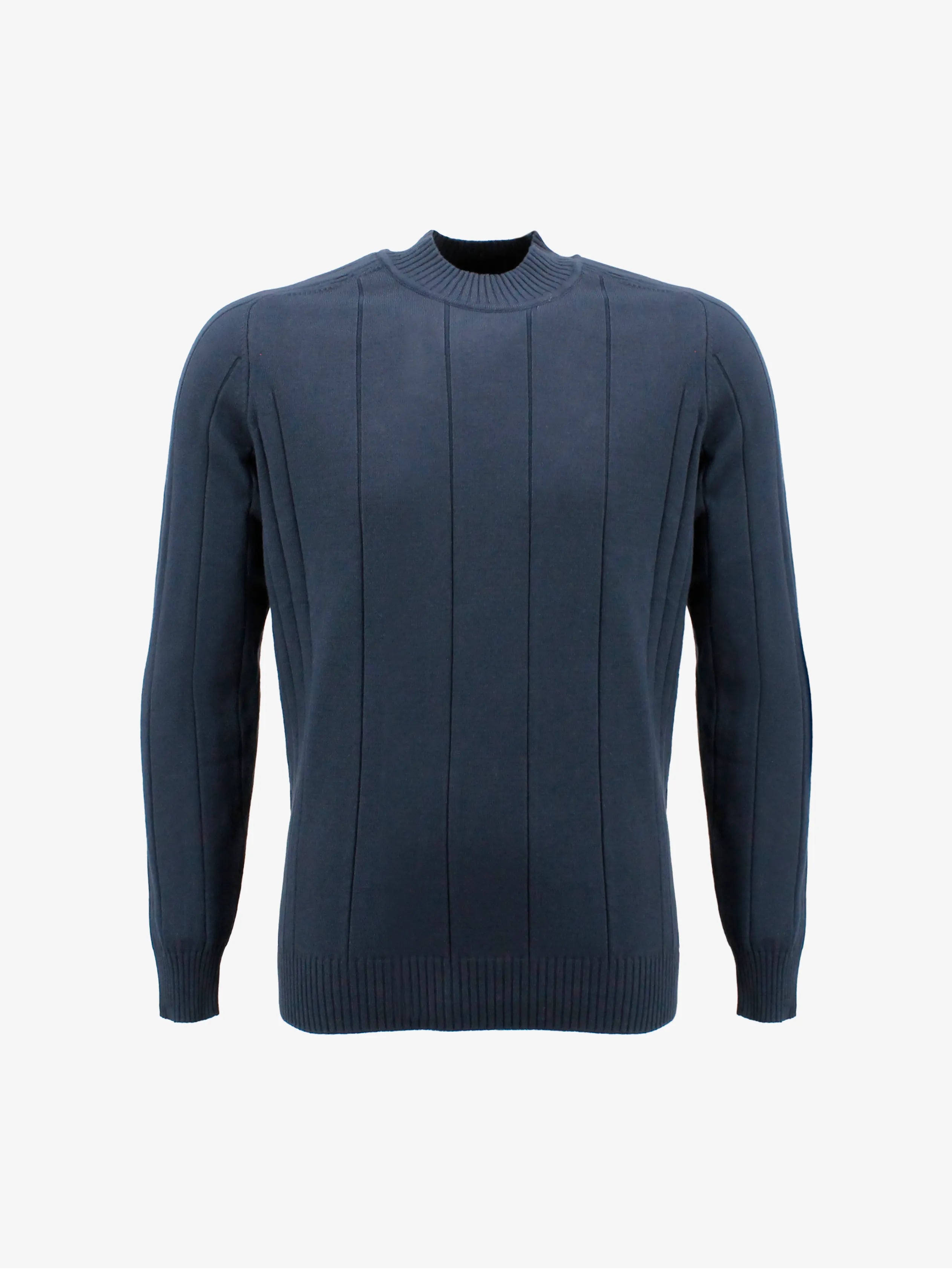 Extrafine Striped Sweater with Mockneck