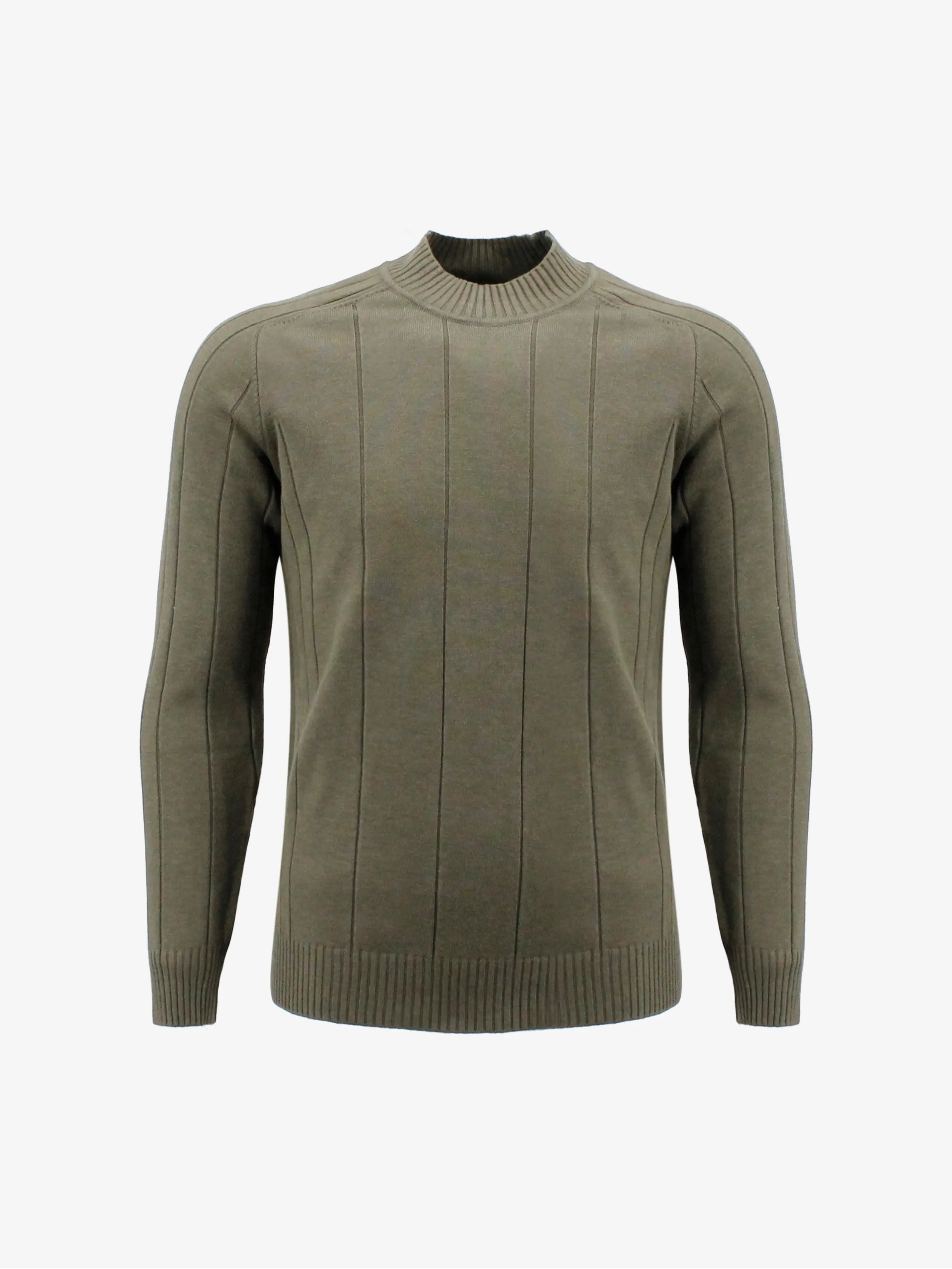 Extrafine Striped Sweater with Mockneck